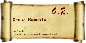 Orosz Romuald névjegykártya